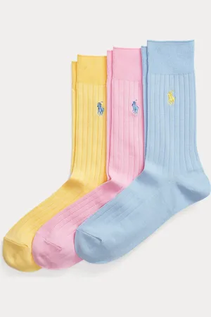 Ralph Lauren 3-pack geribbelde sokken van katoenmix