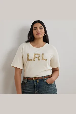 Ralph Lauren Plus Size - Katoenen jersey T-shirt met logo