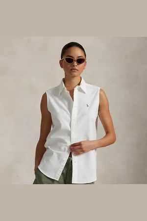 Ralph Lauren Mouwloos katoenen Oxford overhemd