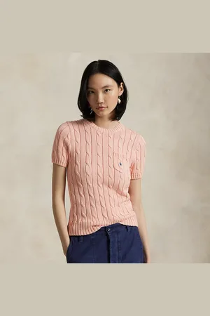 Ralph Lauren Katoenen kabeltrui met korte mouwen