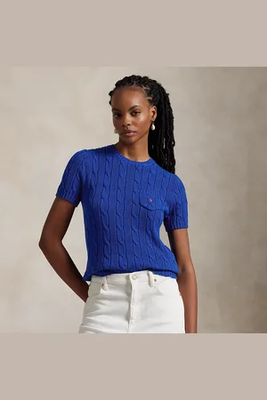 Ralph Lauren Katoenen kabeltrui met korte mouwen