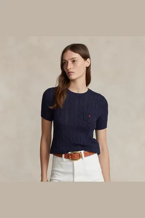 Ralph Lauren Katoenen kabeltrui met korte mouwen