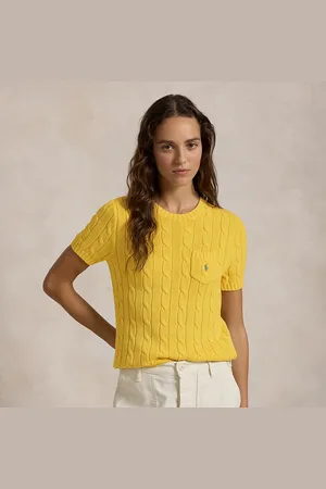 Ralph Lauren Katoenen kabeltrui met korte mouwen
