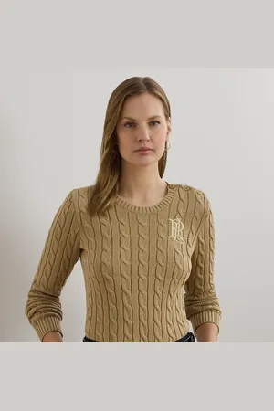 Ralph Lauren Kabelgebreide katoenen trui met knopen