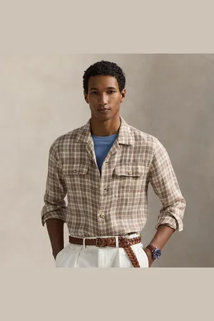 Ralph Lauren Classic fit geruit linnen overhemd