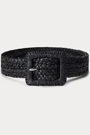 Ralph Lauren Brede raffia riem
