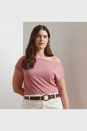 Ralph Lauren Plus Size - Jersey asymmetrische off-shoulder top