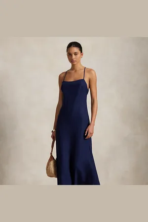 Ralph Lauren Mouwloze linnen A-lijn jurk
