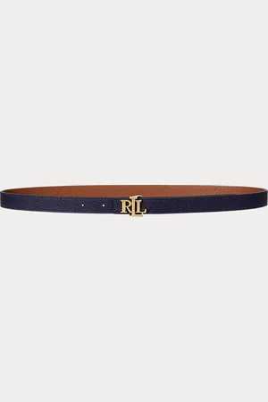 Ralph Lauren Omkeerbare smalle leren riem met logo