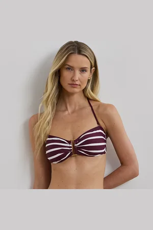 Ralph Lauren Gestreepte bandeau bikinitop met ring
