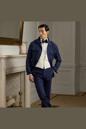 Ralph Lauren Gregory handgemaakte linnen pantalon