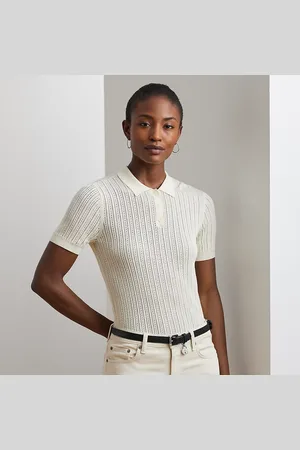 Ralph Lauren Ajourgebreide Polo-trui van katoenmix