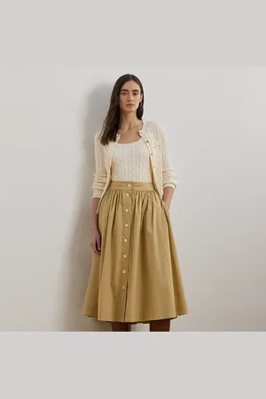 Ralph Lauren Rok van katoenmix met knopen voor