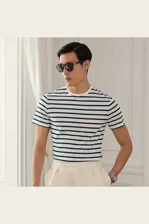 Ralph Lauren Gestreept lisle T-shirt met ronde hals