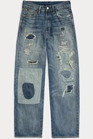 Ralph Lauren Hoge boyfriend jeans met reparaties