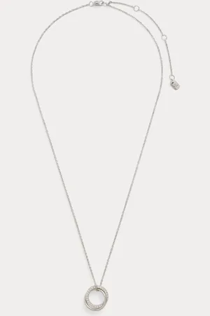 Ralph Lauren Sterling zilveren ketting met pavéhanger