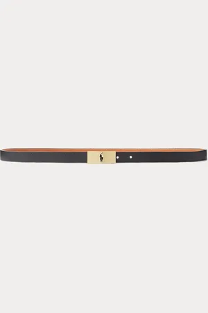 Ralph Lauren Omkeerbare vachettaleren Polo ID riem