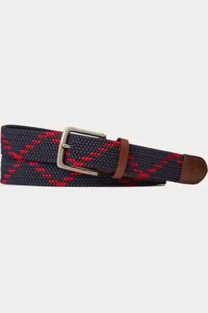 Ralph Lauren Singelband riem met leren afwerking