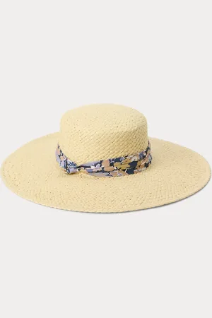 Ralph Lauren Strohoed met bloemenband
