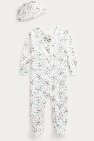 Ralph Lauren Katoenen interlock overall met voeten