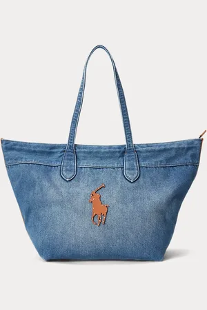 Ralph Lauren Medium denim Bellport tote met Big Pony