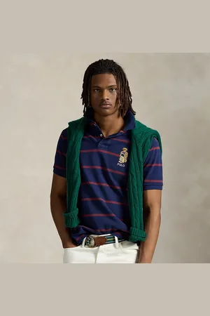 Ralph Lauren Custom slim fit mesh Polo-shirt met Bear