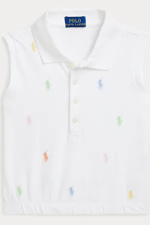 Ralph Lauren Mouwloos katoenen mesh Polo-shirt