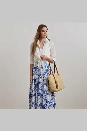 Ralph Lauren Gelaagde voile rok met palmbladprint