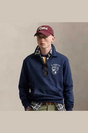 Ralph Lauren Fleece sweatshirt met kwartrits en print