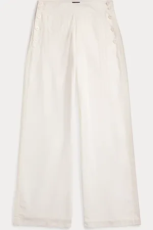 Ralph Lauren Linnen-katoenen broek met borduursel