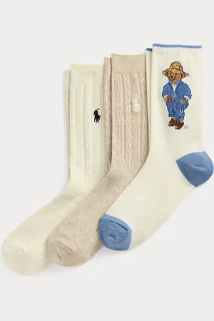 Ralph Lauren Set van 3 paar sokken met Polo Bear