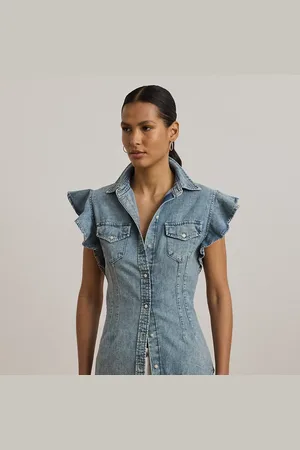 Ralph Lauren Denim overhemd met vlindermouwen