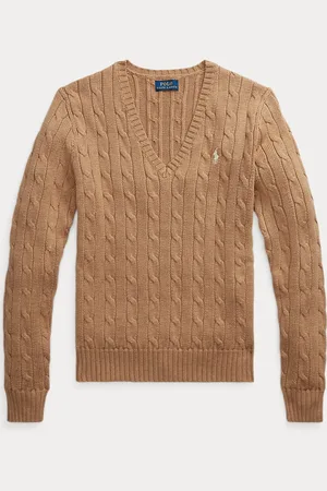 Ralph Lauren Katoenen kabeltrui met V-hals
