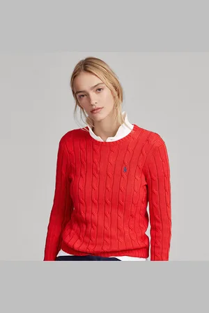 Ralph Lauren Katoenen kabeltrui met ronde hals