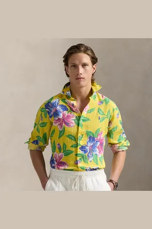 Ralph Lauren Classic fit linnen shirt hibiscusprint