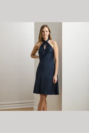 Ralph Lauren Charmeuse cocktailjurk met halternek