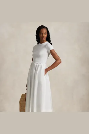 Ralph Lauren Katoenen jurk met korte mouwen