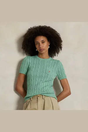 Ralph Lauren Katoenen kabeltrui met korte mouwen