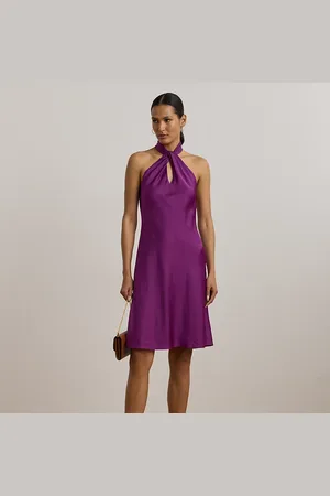 Ralph Lauren Charmeuse cocktailjurk met halternek