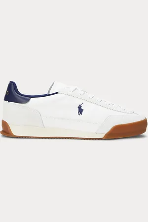 Ralph Lauren Hester sneaker van suède en canvas