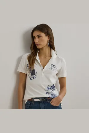 Ralph Lauren Piqúe Polo-shirt met patchwork