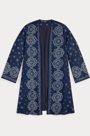 Ralph Lauren Indigo voile duster met bandanaprint