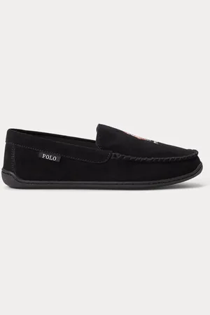 Ralph Lauren Brenan suède pantoffel met Polo Bear