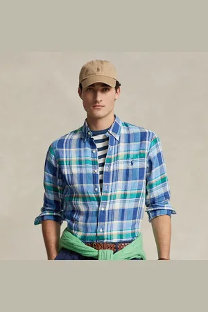 Ralph Lauren Classic fit geruit linnen overhemd