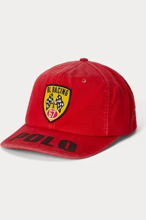 Ralph Lauren Keperstof baseballpet met racepatch