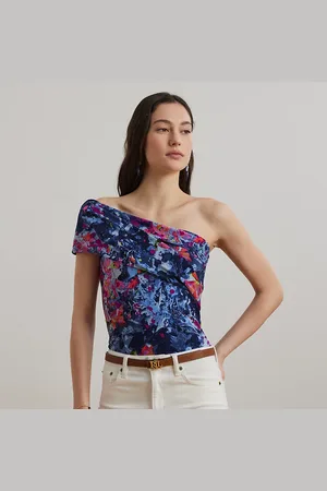 Ralph Lauren Jersey one-shoulder top met print