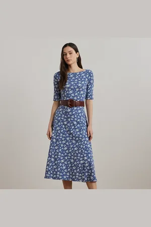 Ralph Lauren Petite - Gebloemde katoenen midi-jurk met stretch