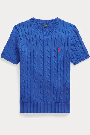 Ralph Lauren Katoenen kabeltrui met korte mouwen