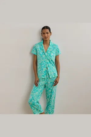 Ralph Lauren Cropped gebloemde jersey pyjamaset