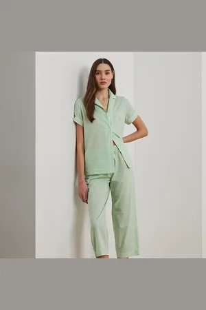 Ralph Lauren Lawn cropped slaapset met gingham-ruit